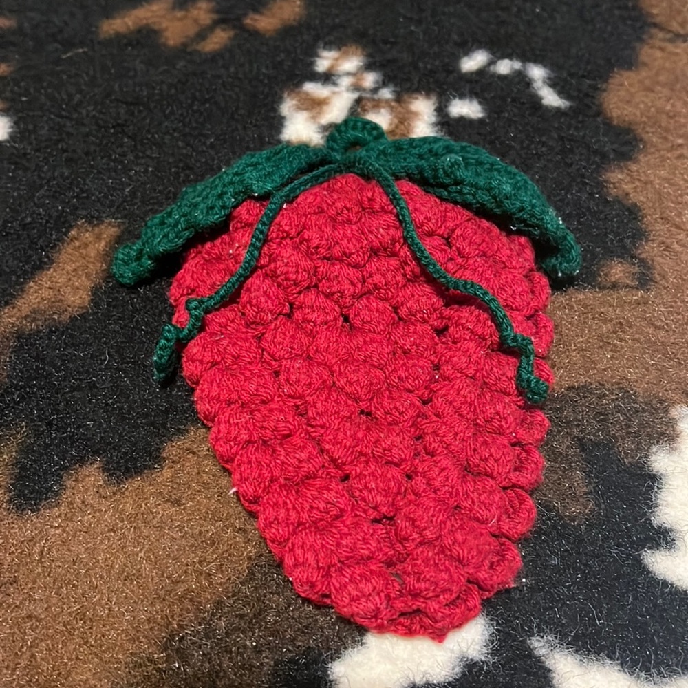 Hand made crochet strawberry